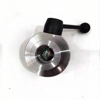 GI-KF 304不銹鋼高真空手動(dòng)卡箍蝶閥